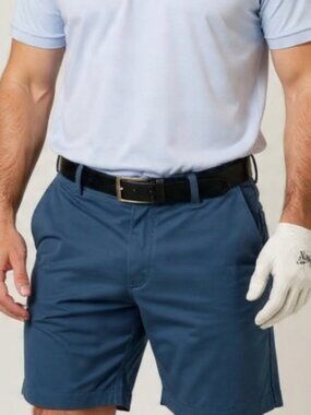 38⛳Callaway Slate Blue Performance Flat-Front Golf Shorts